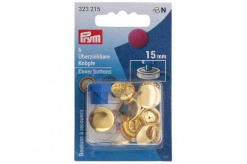 6 überziehbare Knöpfe 15mm gold 