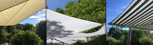 Collage aus Sonnensegeln und Markisen Collage aus Sonnensegeln und Markisen